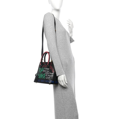 Balenciaga Signature Grained Calfskin Graffiti S Ville Top Handle Bag Black Multicolor 2 of 10
