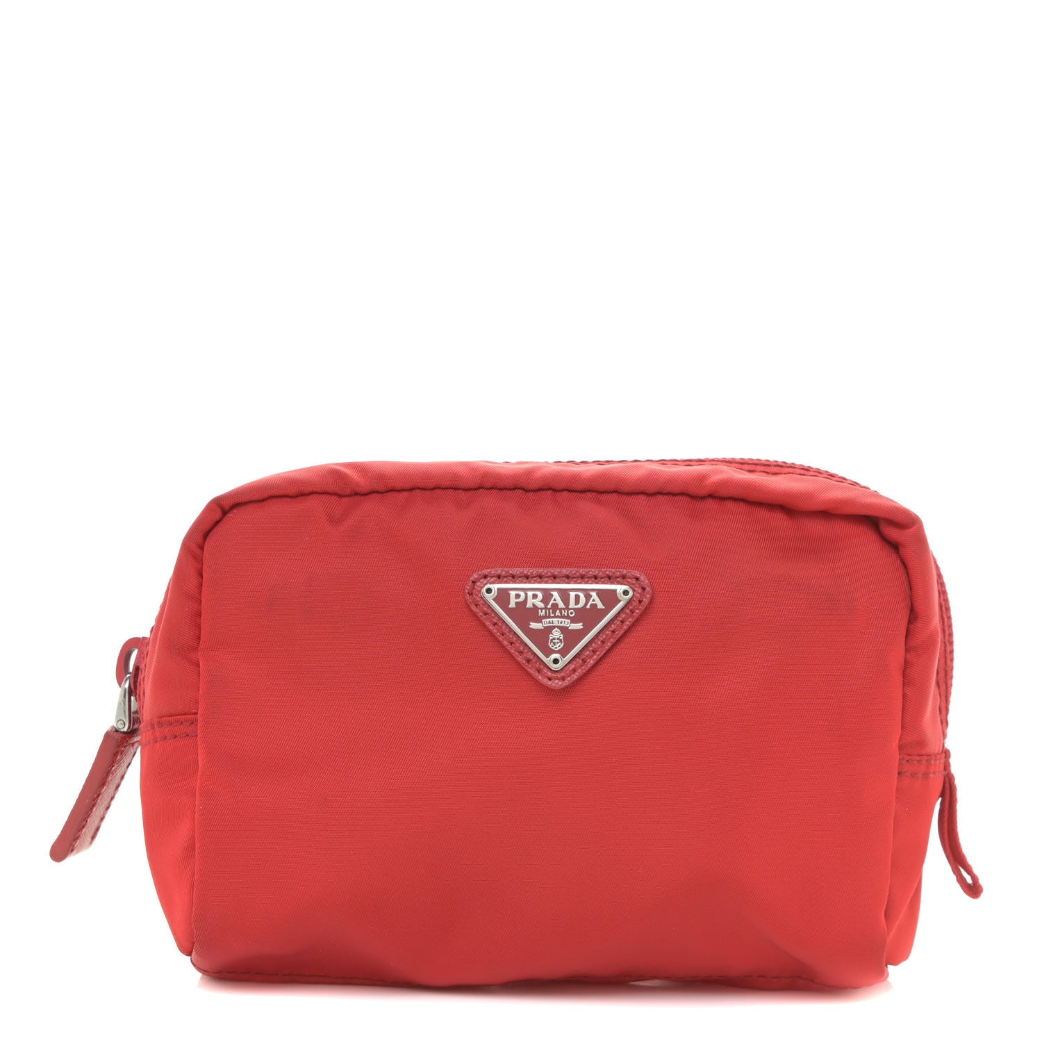 Prada Tessuto Nylon Vela Cosmetic Pouch Rosso 1 of 10