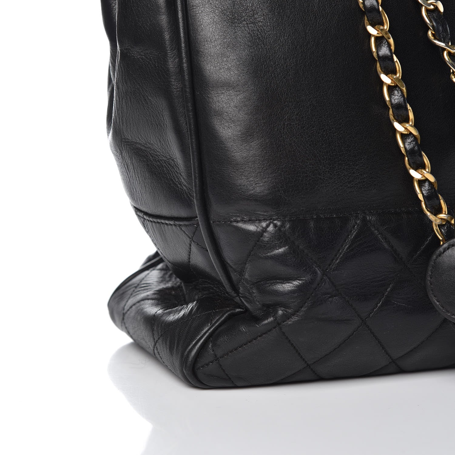 Chanel Lambskin Quilted Shopping Tote Black 14 of 17