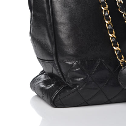 Chanel Lambskin Quilted Shopping Tote Black 14 of 17