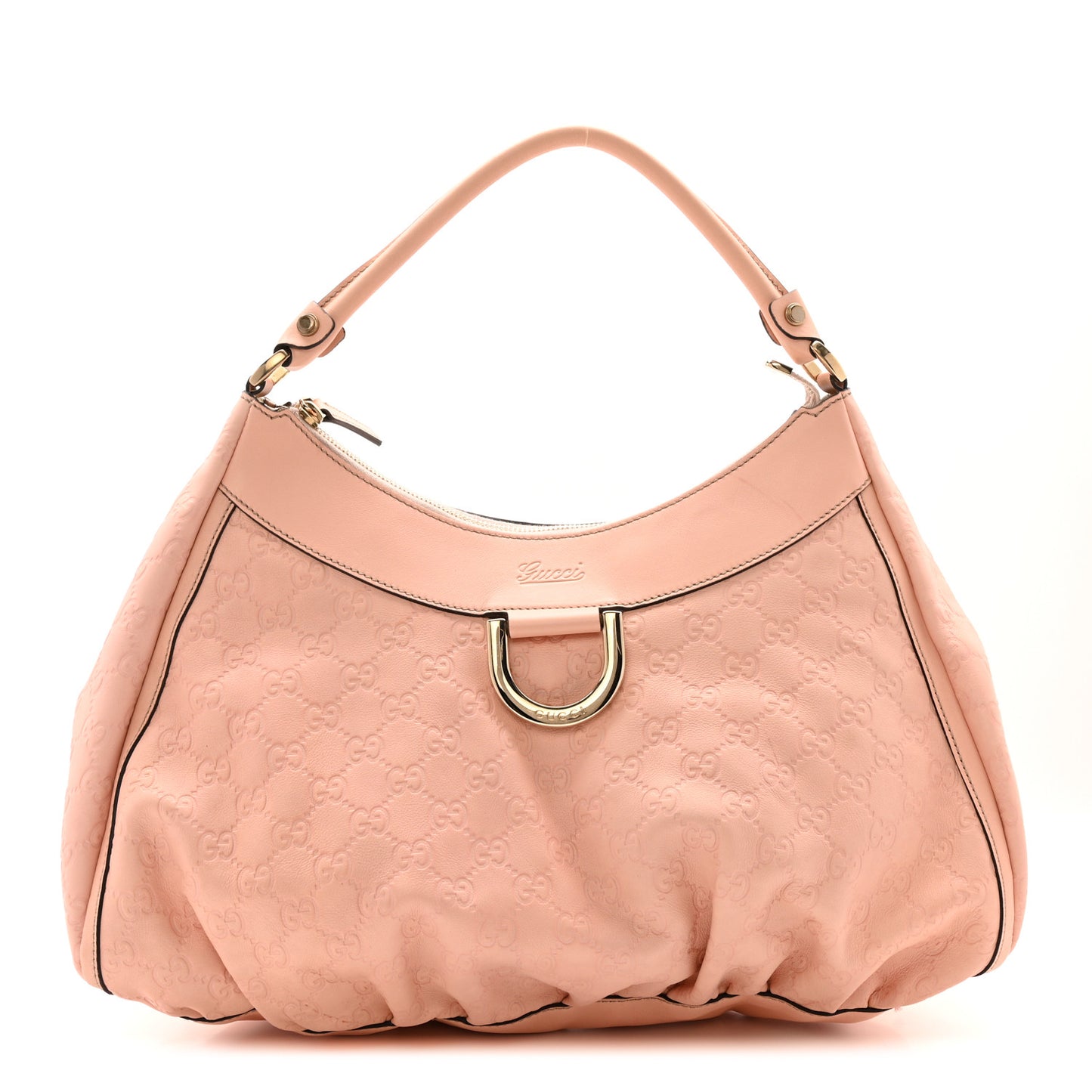 Guccissima Large D Gold Hobo Pink