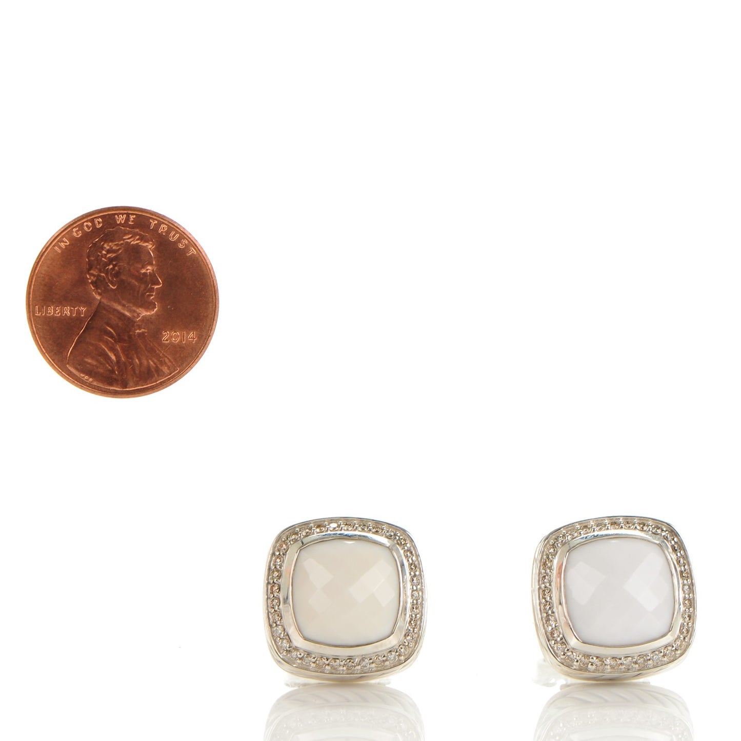 Sterling White Agate 11mm Albion Earrings