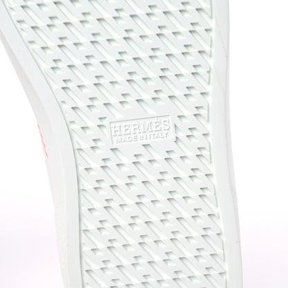 Hermes Calfskin Womens Advantage Sneakers 38.5 White Orange 6 of 11