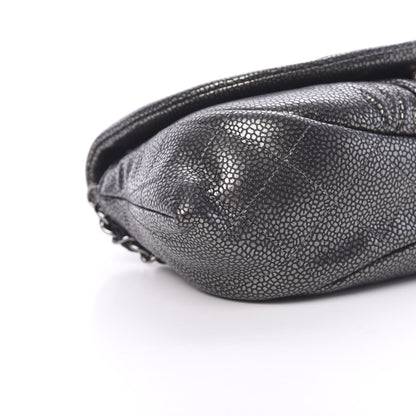 Chanel Metallic Caviar Half Moon Wallet On Chain WOC Dark Silver 9 of 12