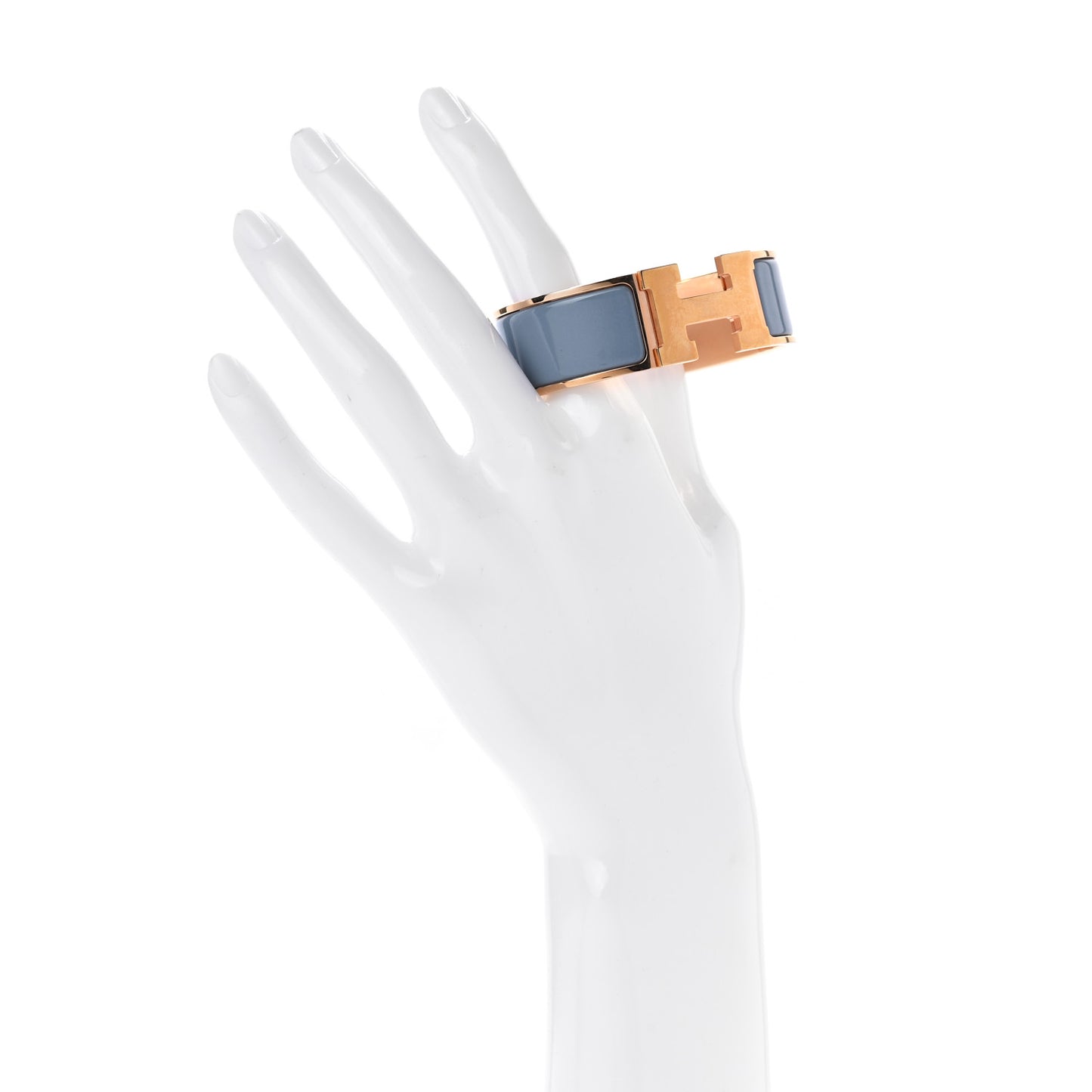 Enamel Clic Clac H Wide Bracelet PM Bleu Lin