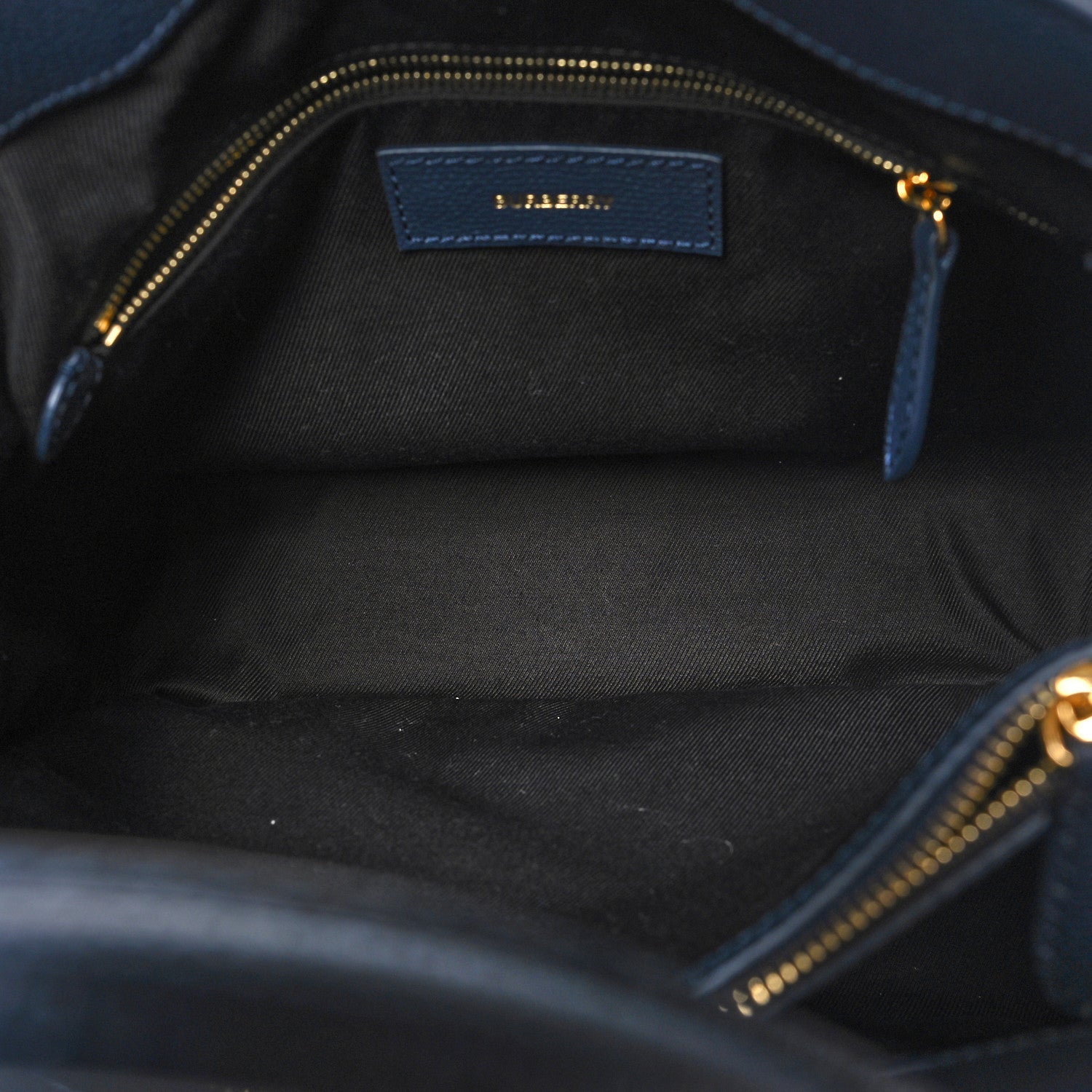 Burberry Grainy Calfskin House Check Medium Banner Tote Regency Blue 5 of 12