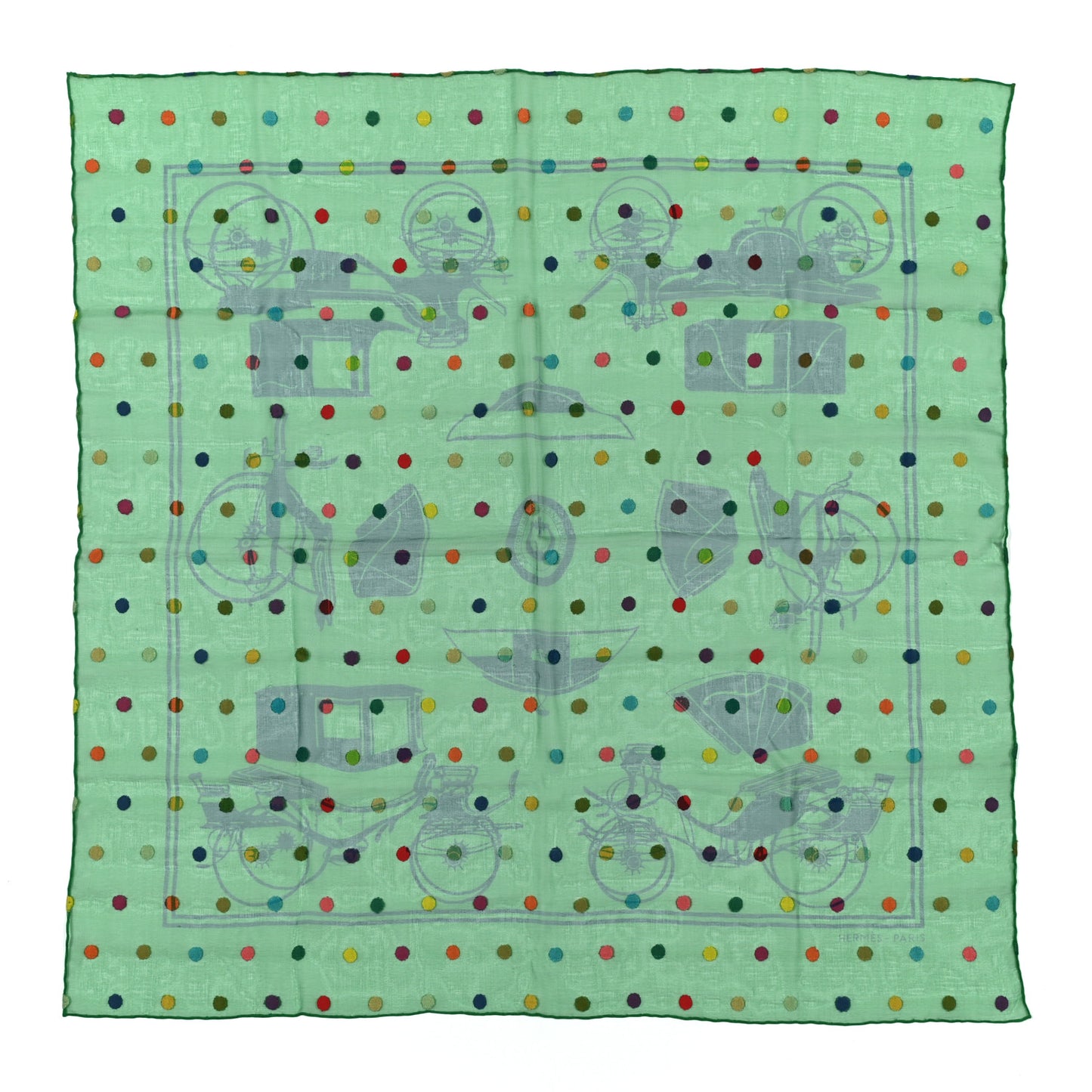 Silk Embroidered Les Voitures A Transformation Scarf 70