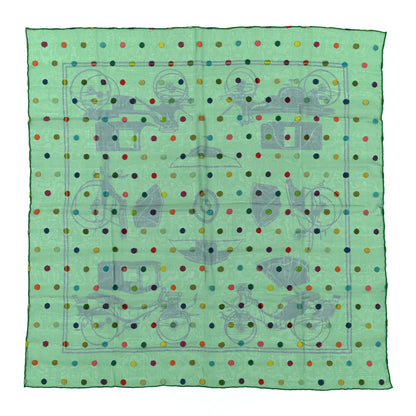 Hermes Silk Embroidered Les Voitures A Transformation Scarf 70 1 of 6