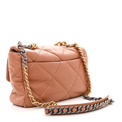 Chanel Lambskin Quilted Large Chanel 19 Flap Brown 3 of 10