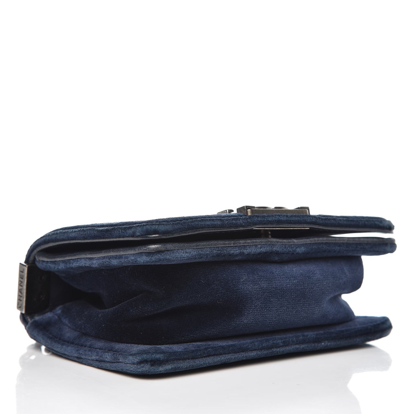 Velvet Quilted Mini Boy Flap Navy