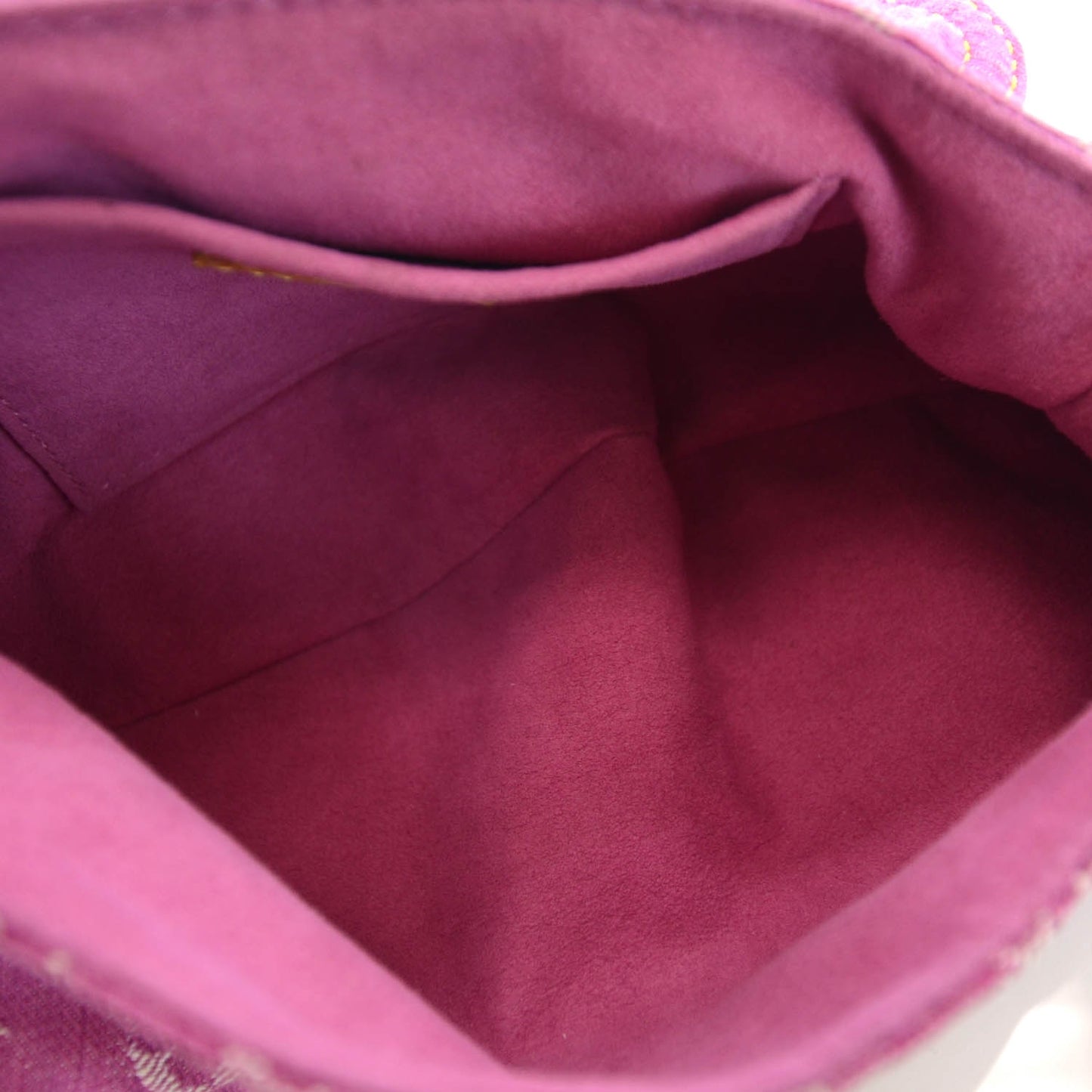 Monogram Denim Mini Pleaty Fuchsia