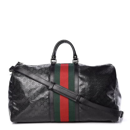 Gucci Imprime Monogram Web Carry On Duffle Bag Black 1 of 17
