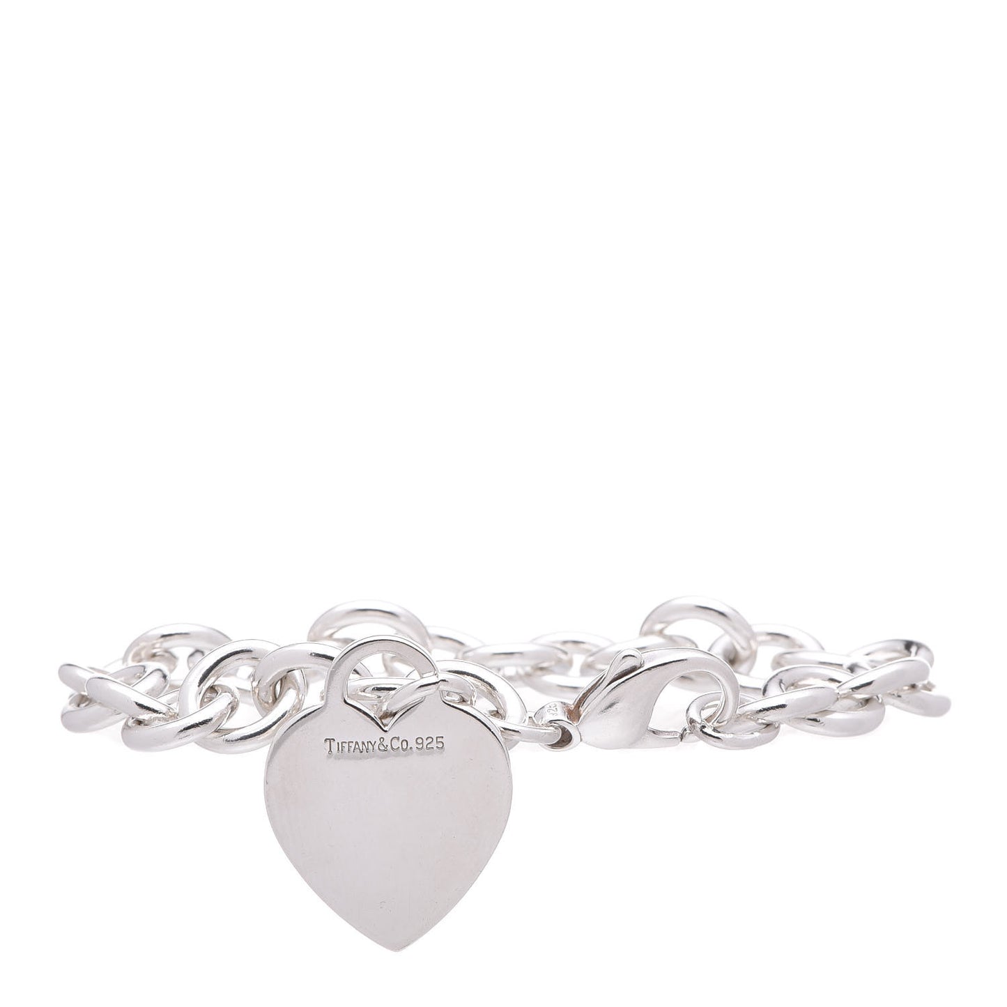Sterling Silver Heart Tag Charm Bracelet