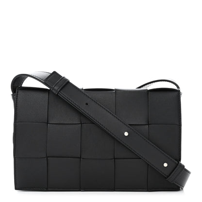 Bottega Veneta Lambskin Maxi Intreccio Small Cassette Crossbody Bag Black 1 of 10