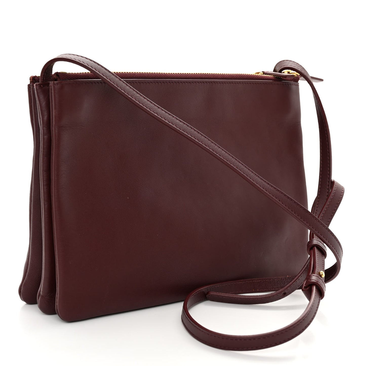 Lambskin Large Trio Crossbody Bag Burgundy