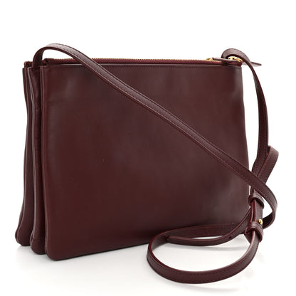 Celine Lambskin Large Trio Crossbody Bag Burgundy 3 of 11
