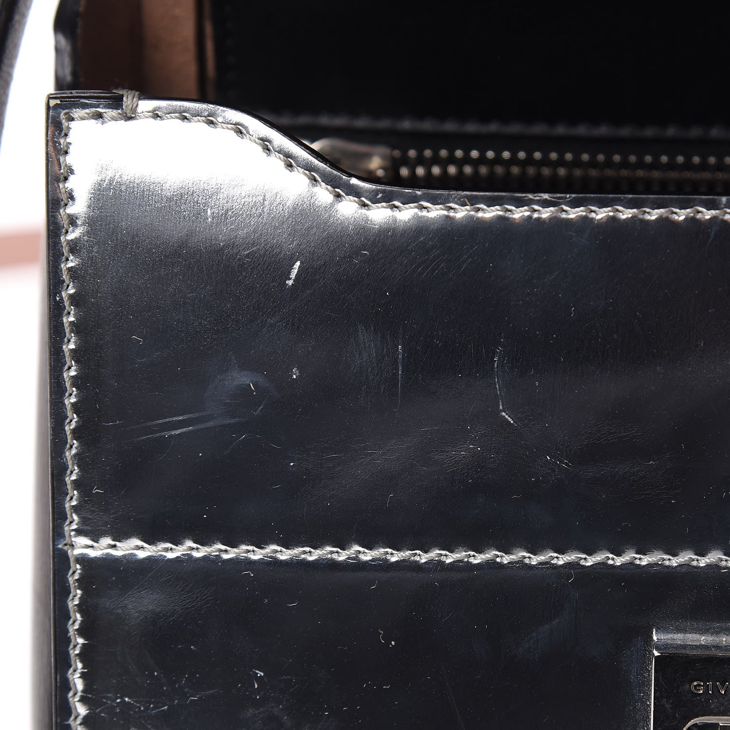 Givenchy Metallic Calfskin Mini Pandora Box Crossbody Bag Silver 11 of 16