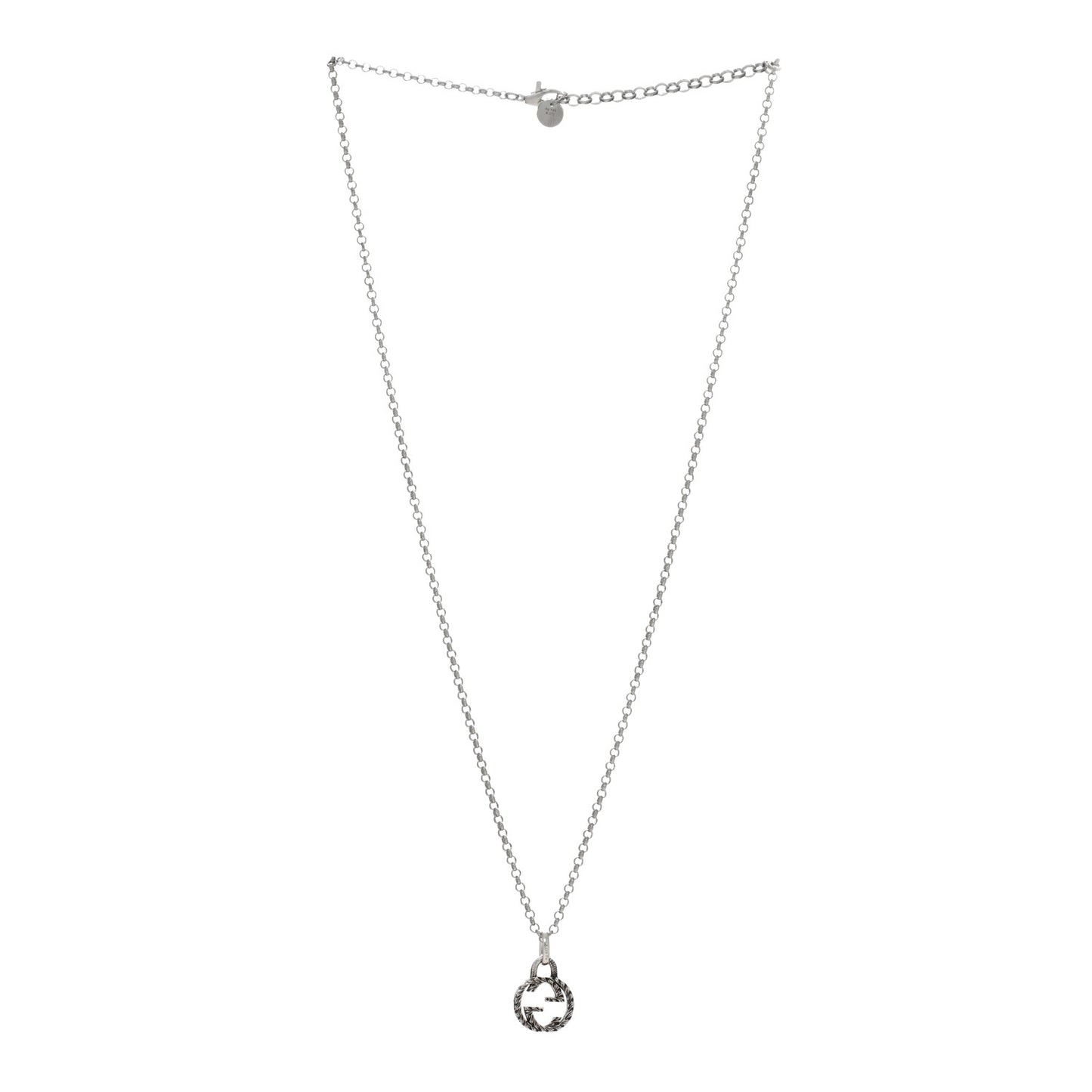 Sterling Silver Small Interlocking G Pendant Necklace