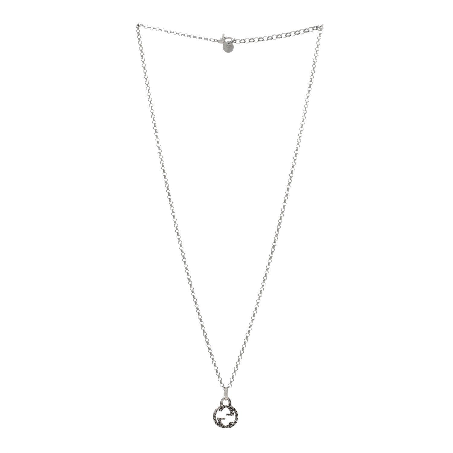 Gucci Sterling Silver Small Interlocking G Pendant Necklace 2 of 4