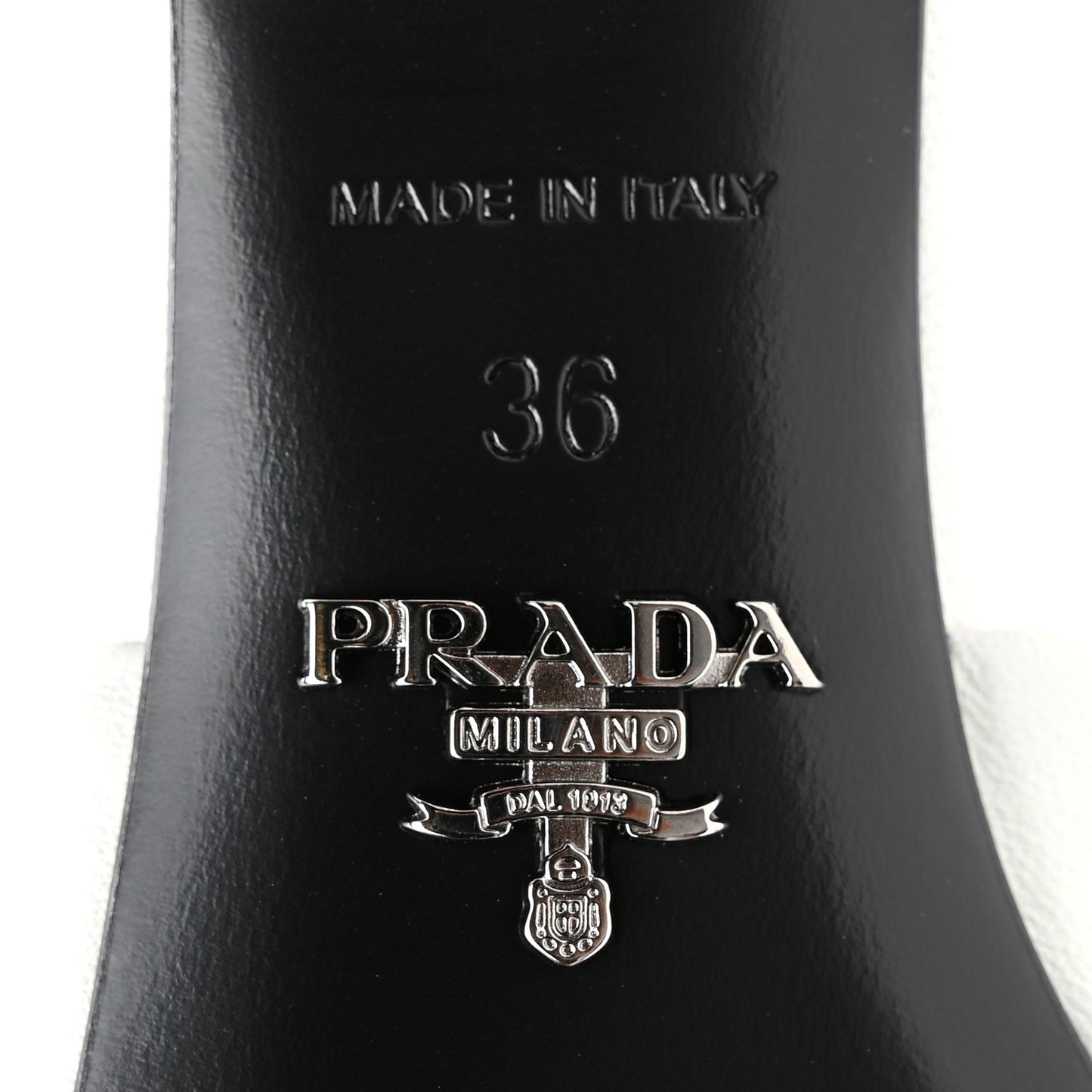 Nappa Logo Quilted Slide Sandals 36 White