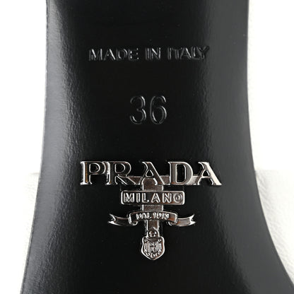 Prada Nappa Logo Quilted Slide Sandals 36 White 6 of 10