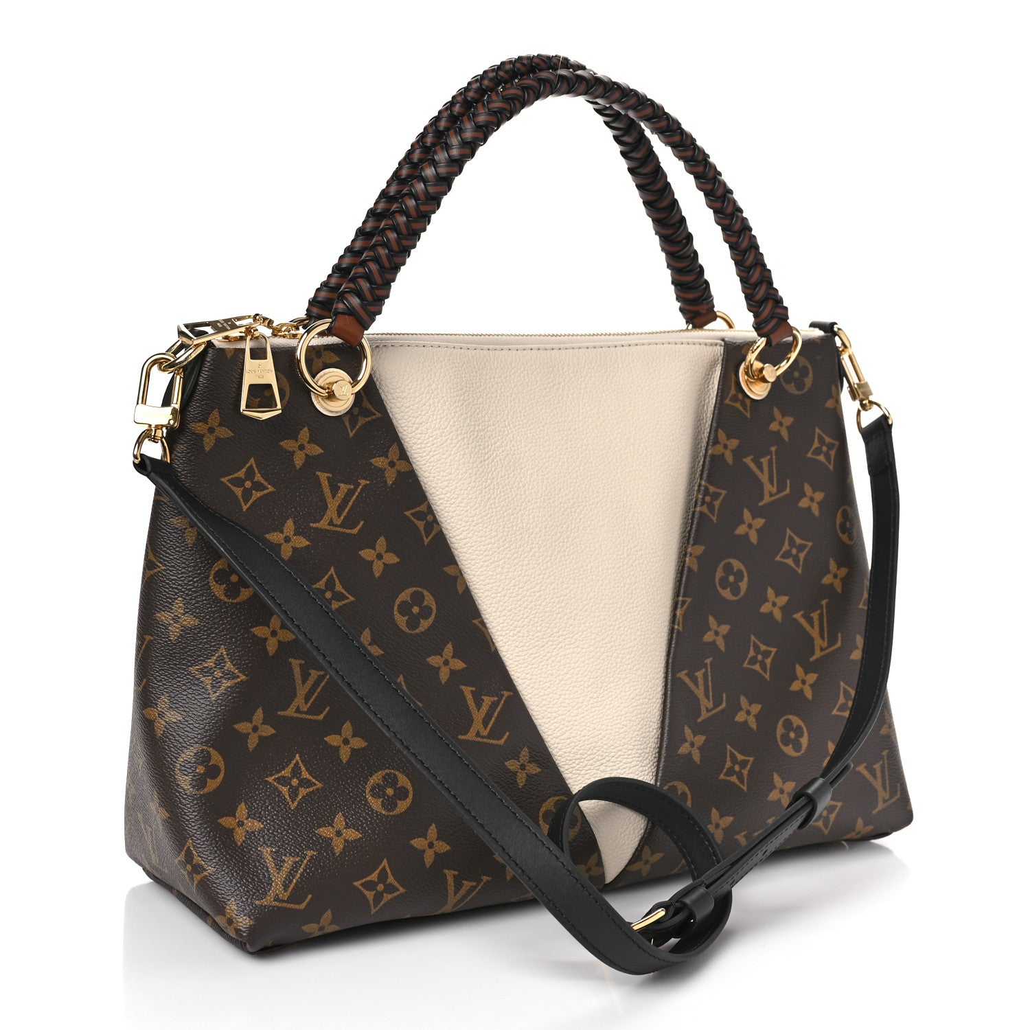 Louis Vuitton Monogram Braided V Tote MM Creme 3 of 8