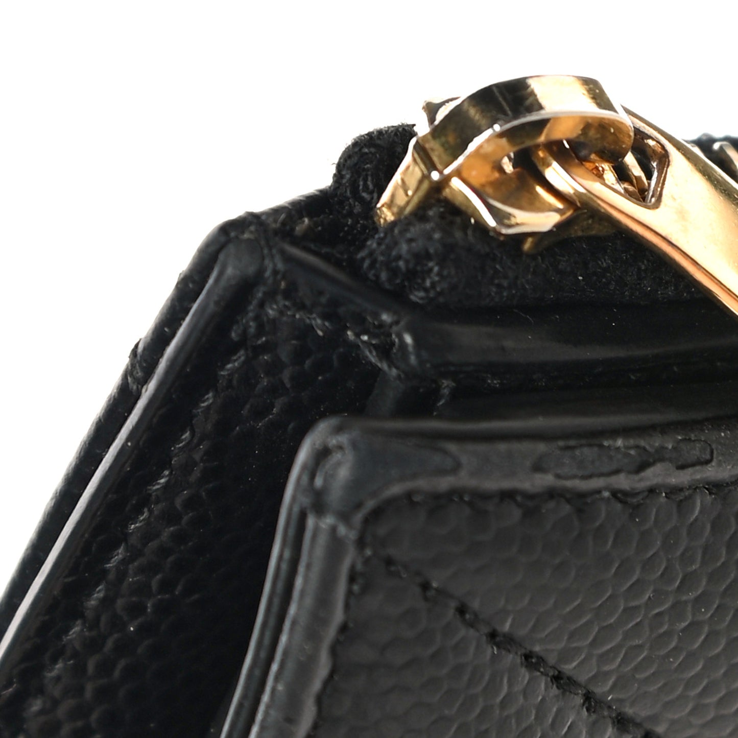 Grain De Poudre Matelasse Chevron Monogram Zipped Card Case Black