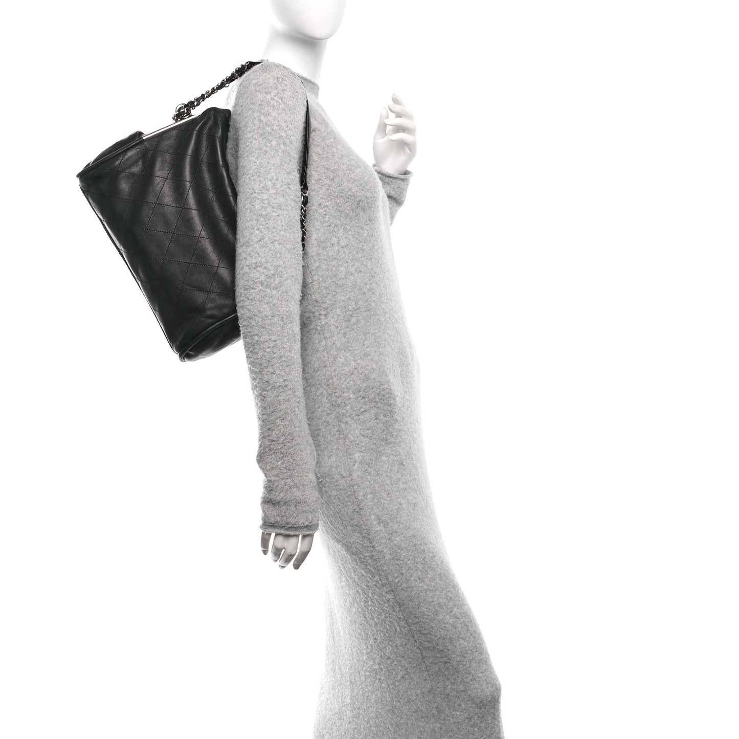 Lambskin Stitched Medium Ultimate Soft Tote Black