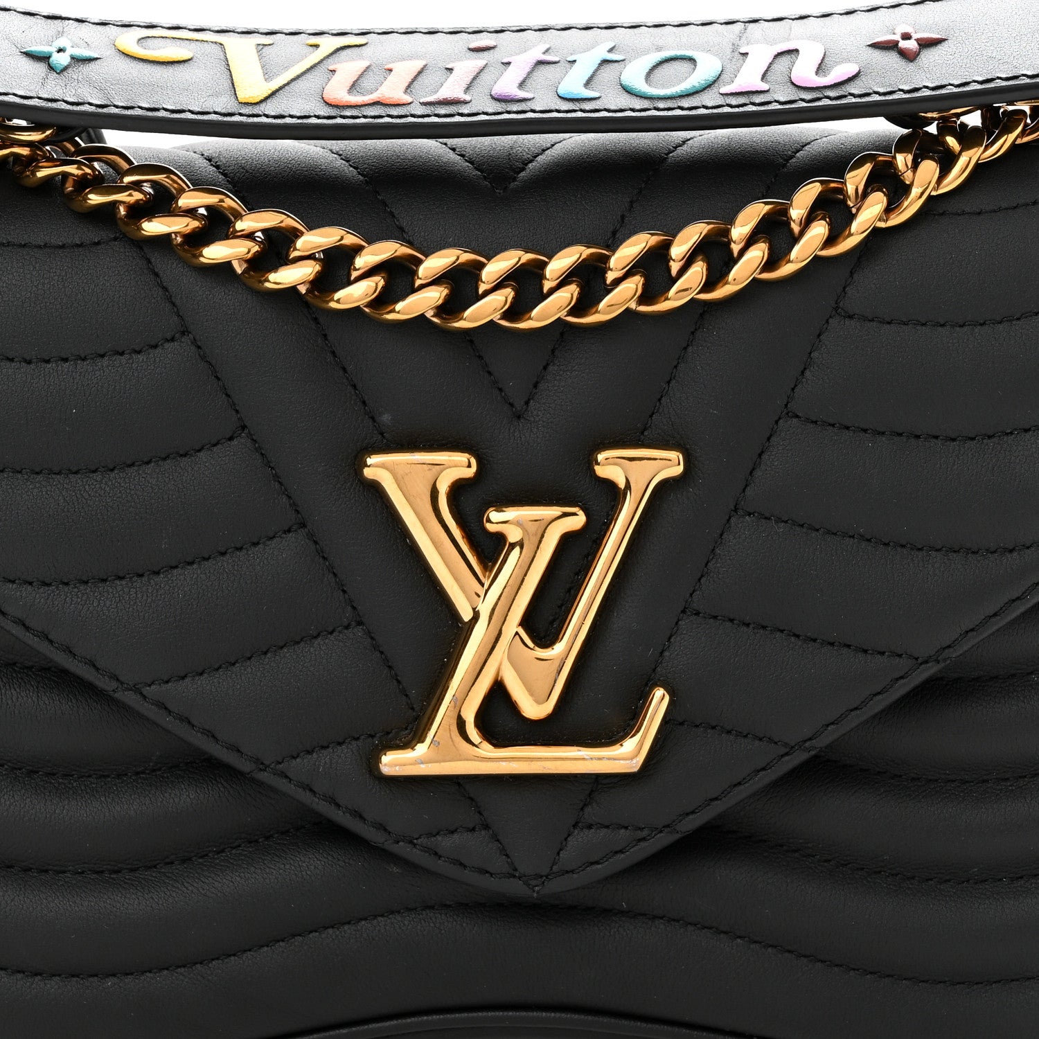 Louis Vuitton Calfskin New Wave Chain MM Black 7 of 13