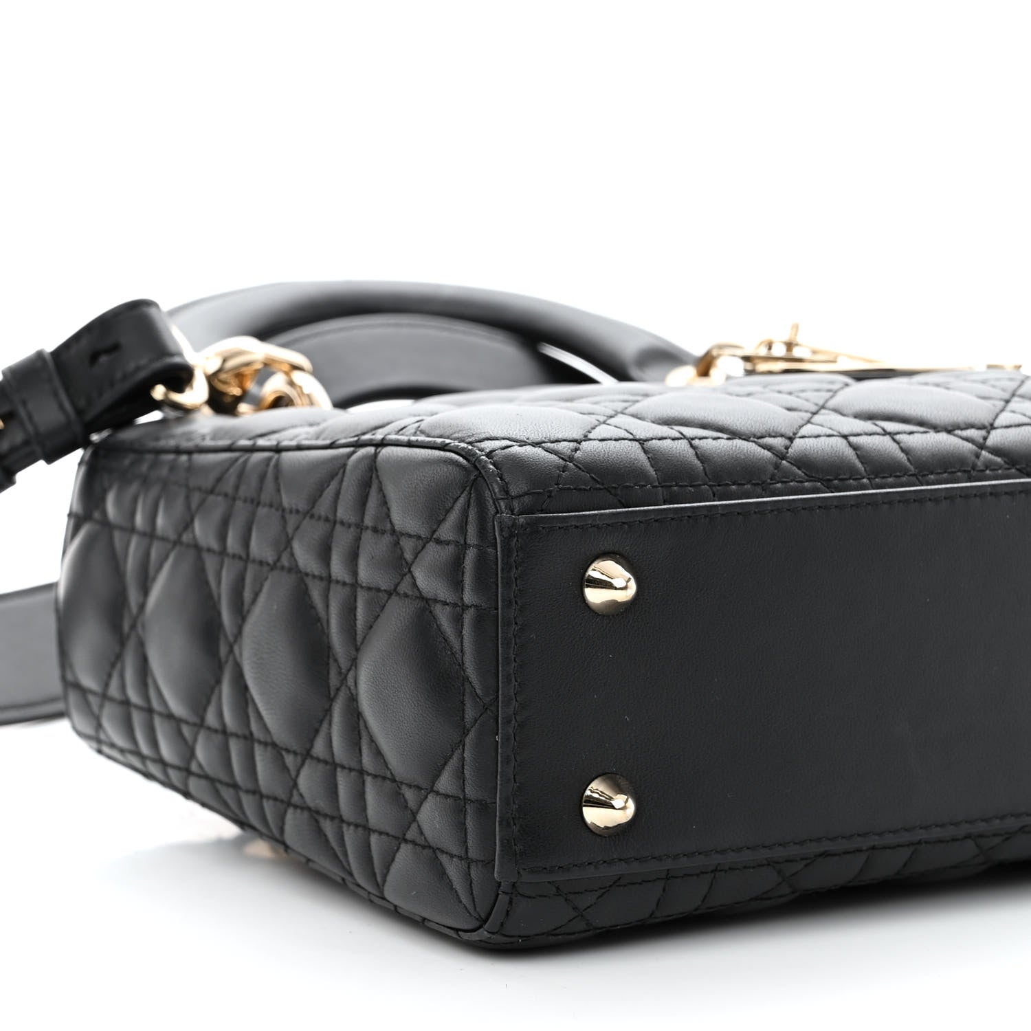 Christian Dior CHRISTIAN DIOR Lambskin Cannage Small My ABCDior Lady Dior Black 8 of 9
