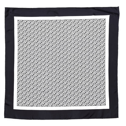 Burberry Silk Monogram Print Square Scarf Black Monochrome 1 of 6