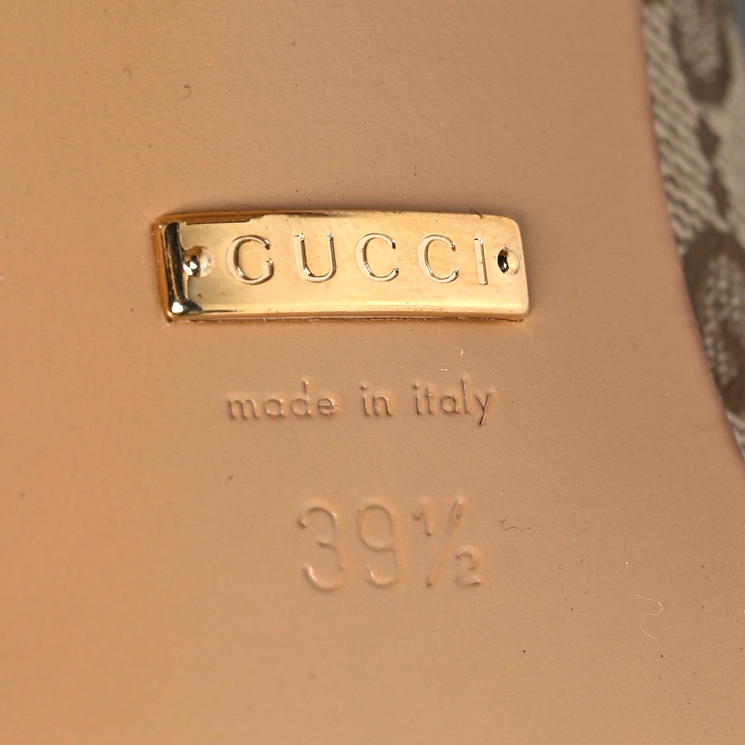 Gucci Monogram Lisa Mid Heel Boots 39.5 Beige Ebony 7 of 7