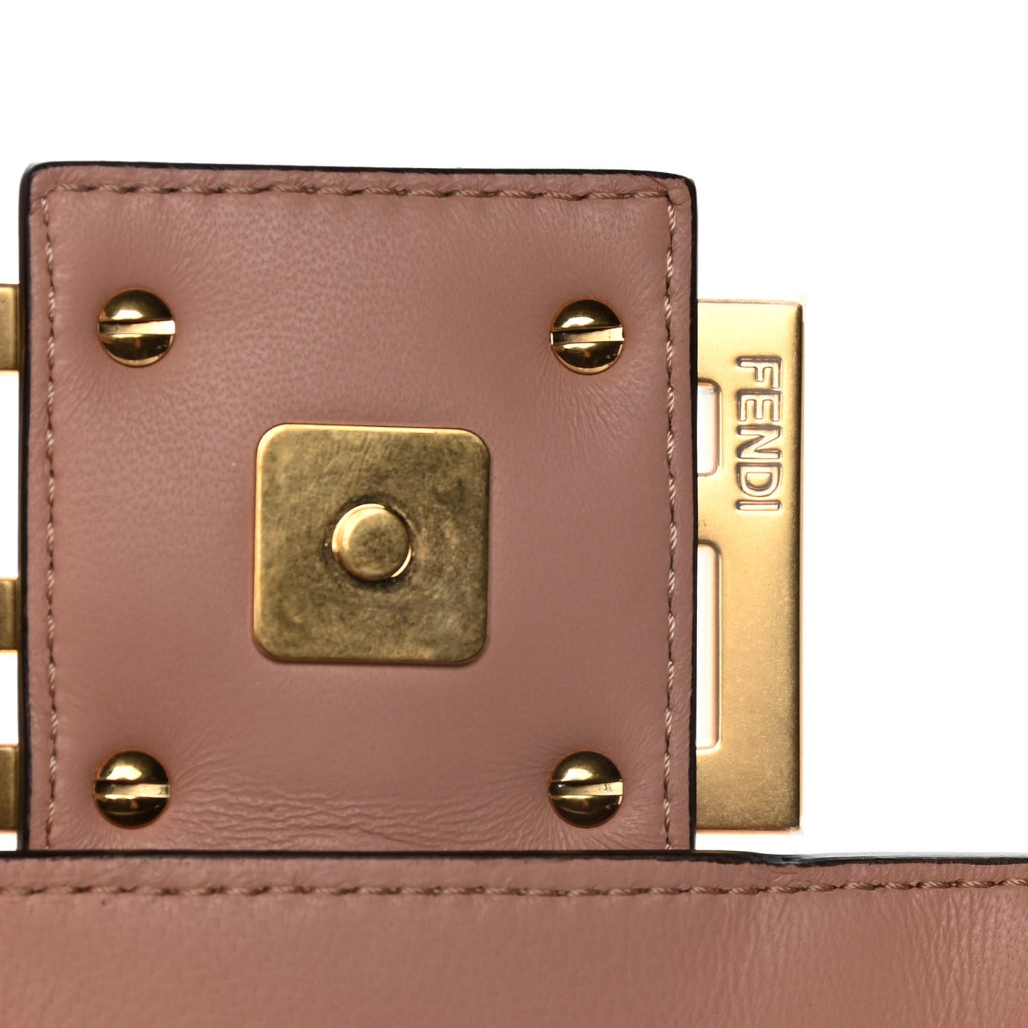 Nappa FF 1974 Embossed Large Baguette Rosa Bourbon