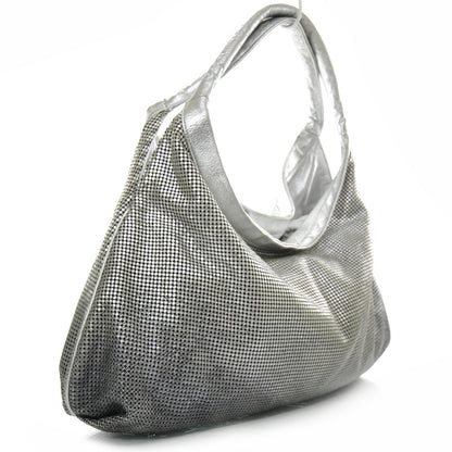Chanel Metallic Perforated Lambskin Hollywood Hobo Silver 2 of 12