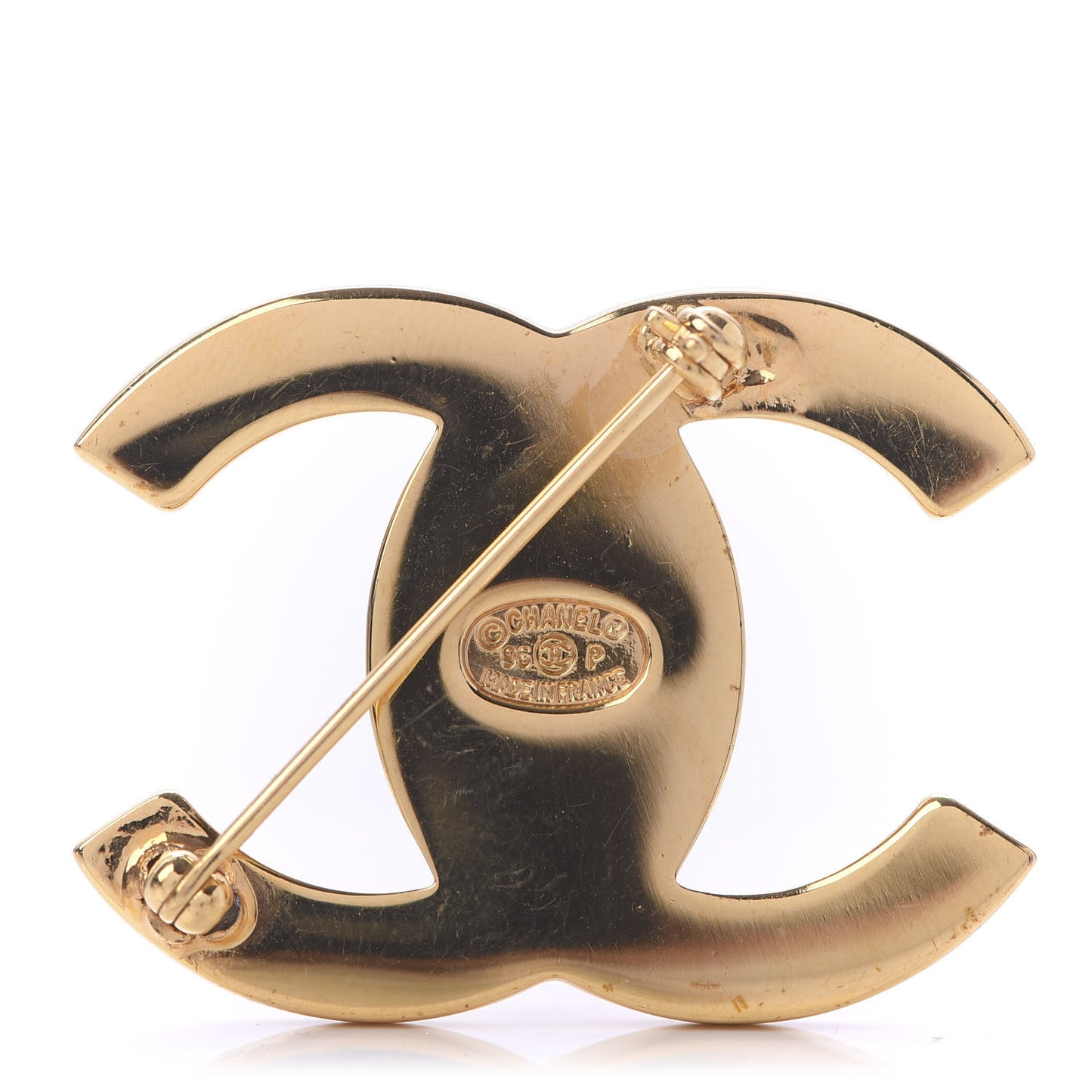CC Turn Lock Brooch Gold