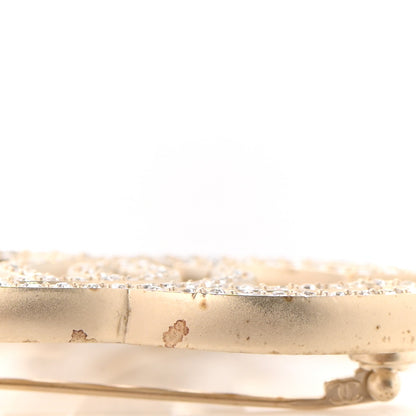 Chanel Crystal CC Brooch Light Gold 6 of 7