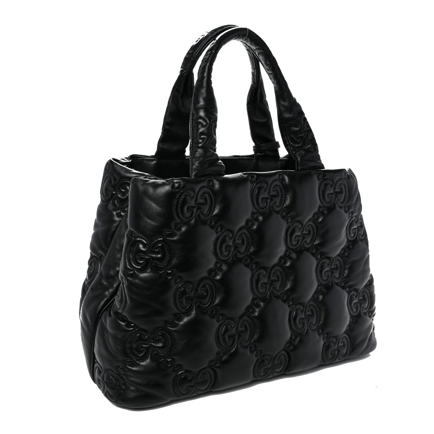 Calfskin GG Matelasse Large Tote Black