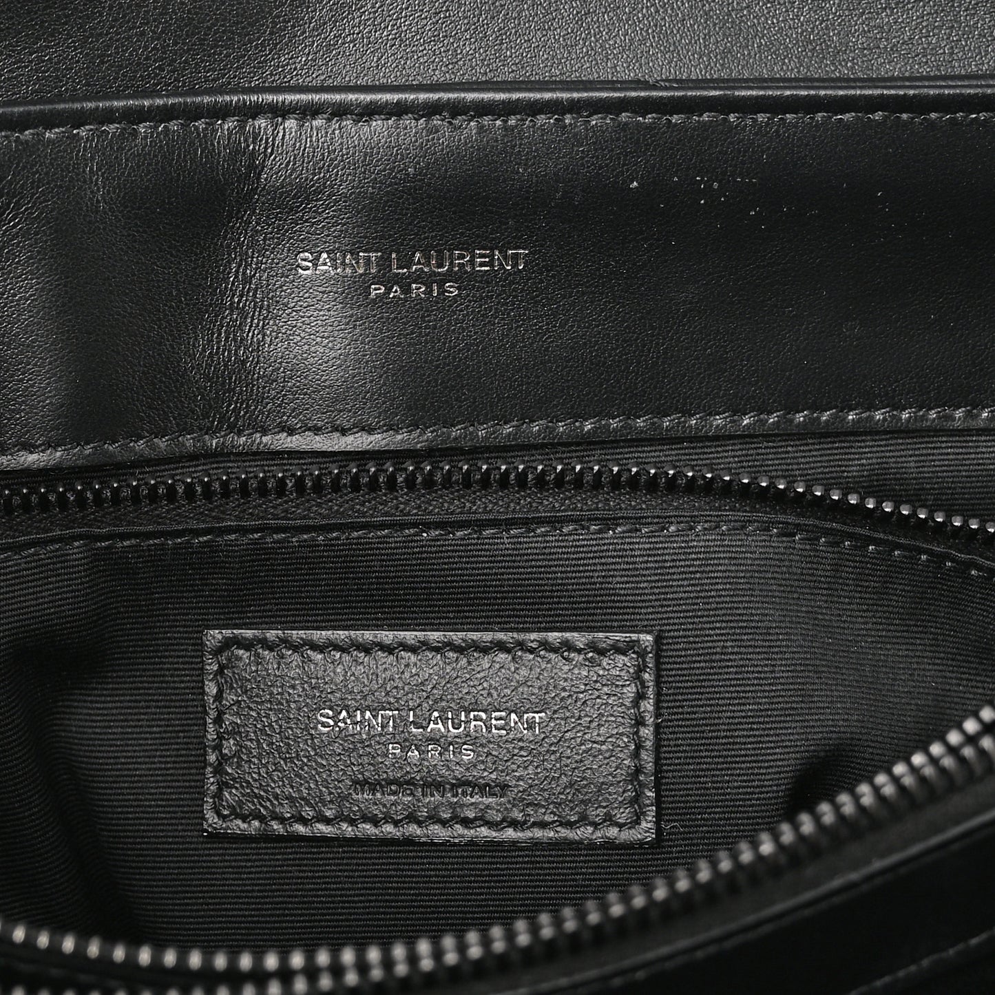 Calfskin Y Quilted Monogram Monochrome Medium Loulou Chain Satchel Black