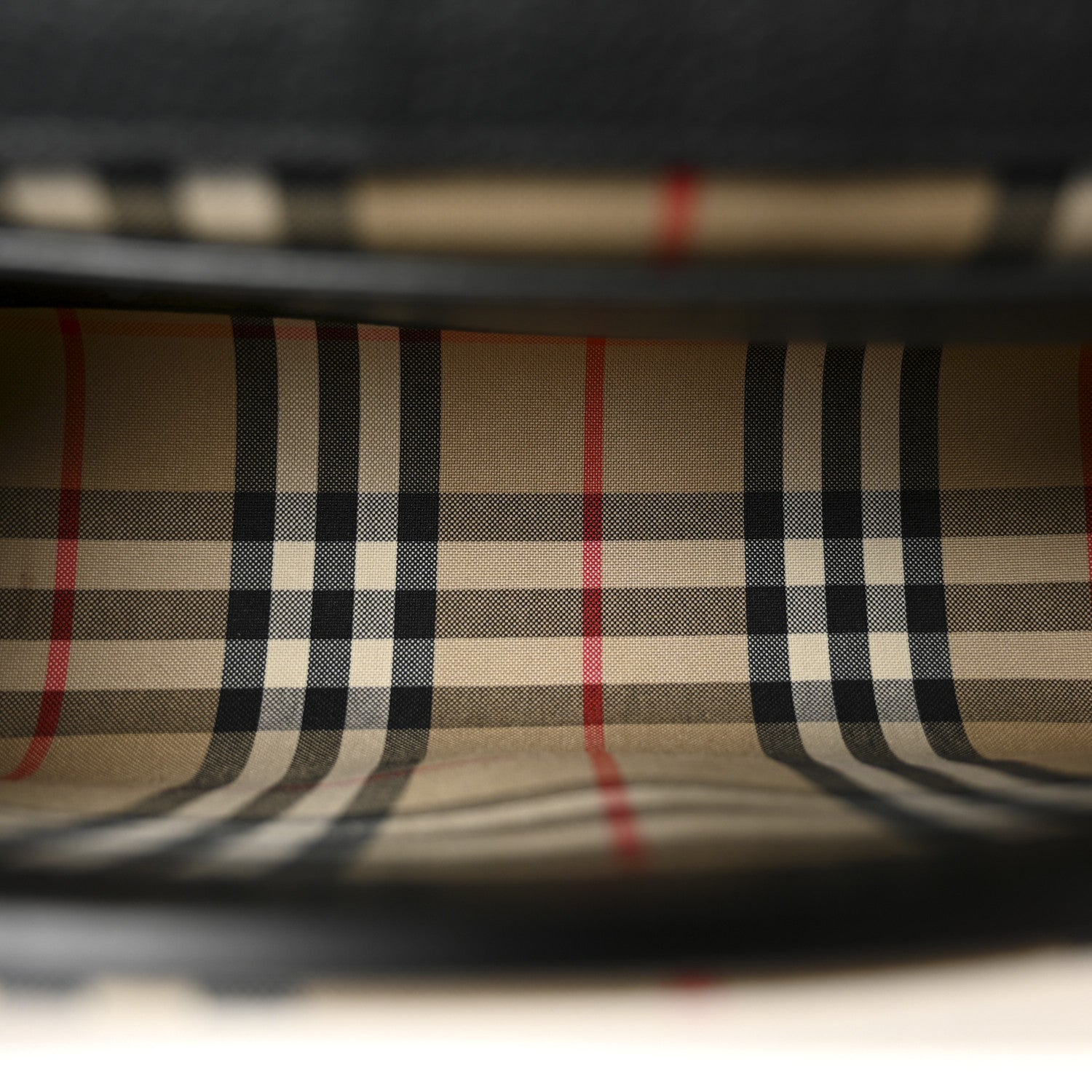Burberry Coated Canvas Calfskin Vintage Check Medium Note Crossbody Bag Black 5 of 11