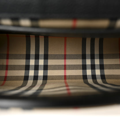 Burberry Coated Canvas Calfskin Vintage Check Medium Note Crossbody Bag Black 5 of 11