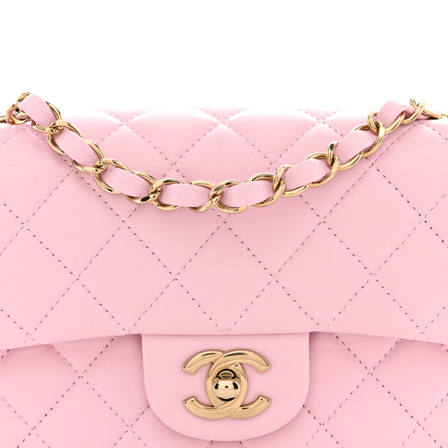 Chanel Lambskin Quilted Mini Rectangular Flap Light Pink 8 of 11