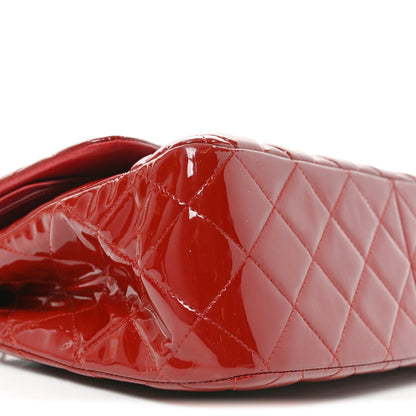 Chanel Patent Quilted Jumbo Double Flap Red 9 of 10