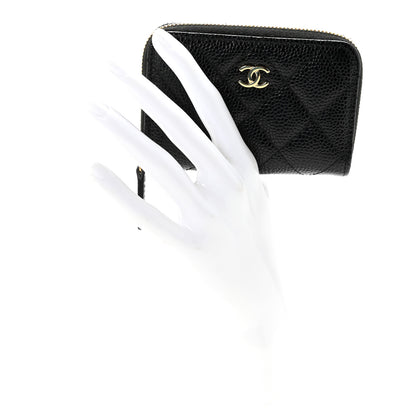 Chanel Caviar Quilted Zip Coin Purse Black 2 of 8