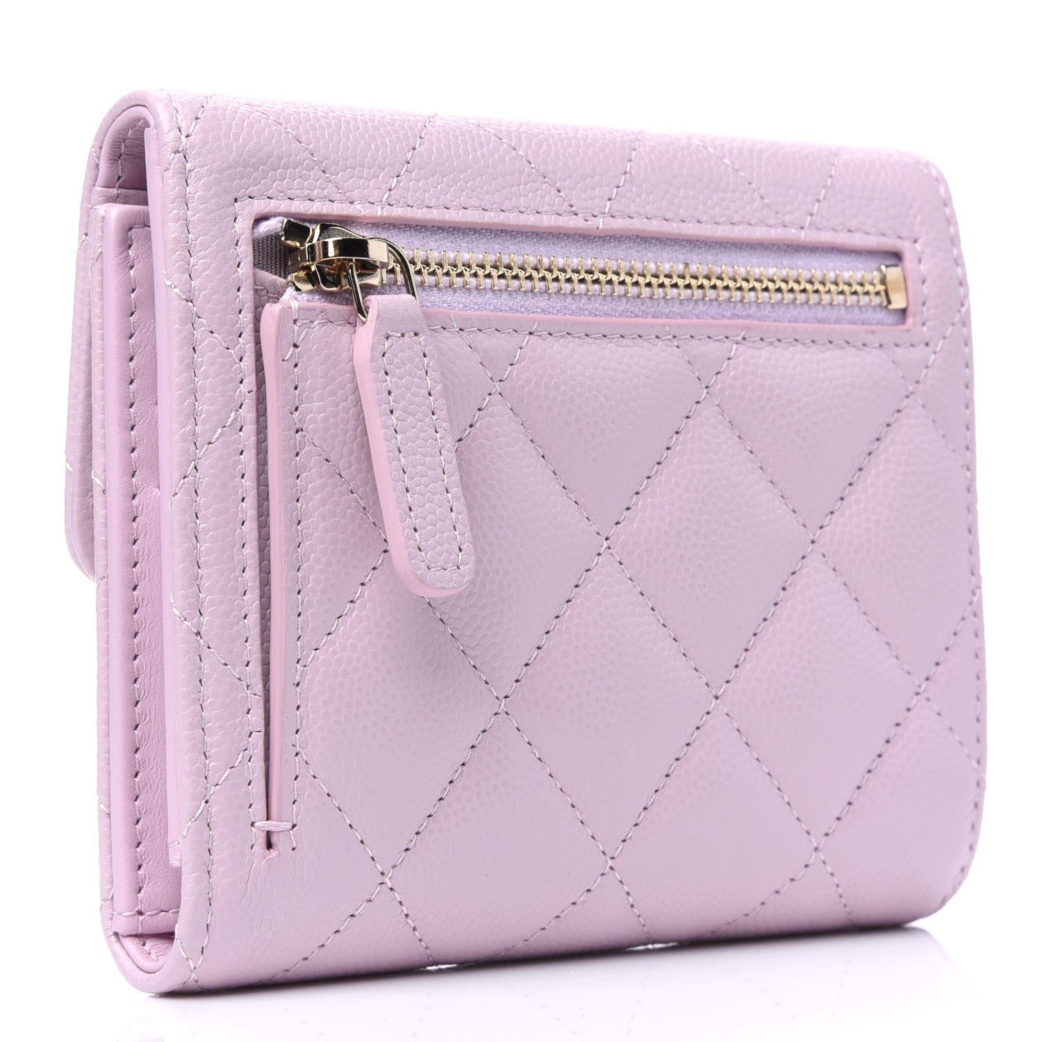 Chanel Caviar Quilted Compact Flap Wallet Light Pink 2 of 3