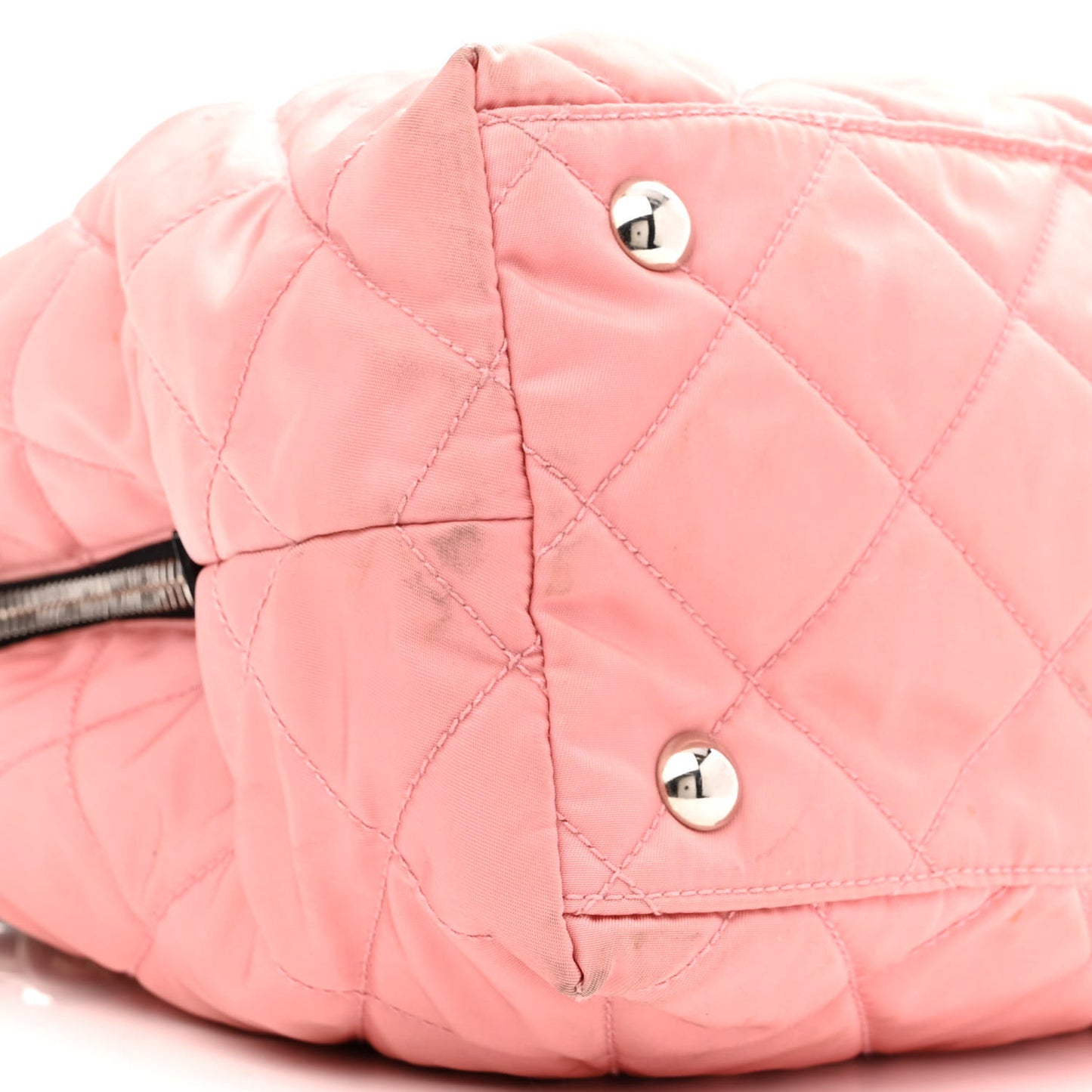 Tessuto Nylon Quilted Shoulder Bag Rosa Black