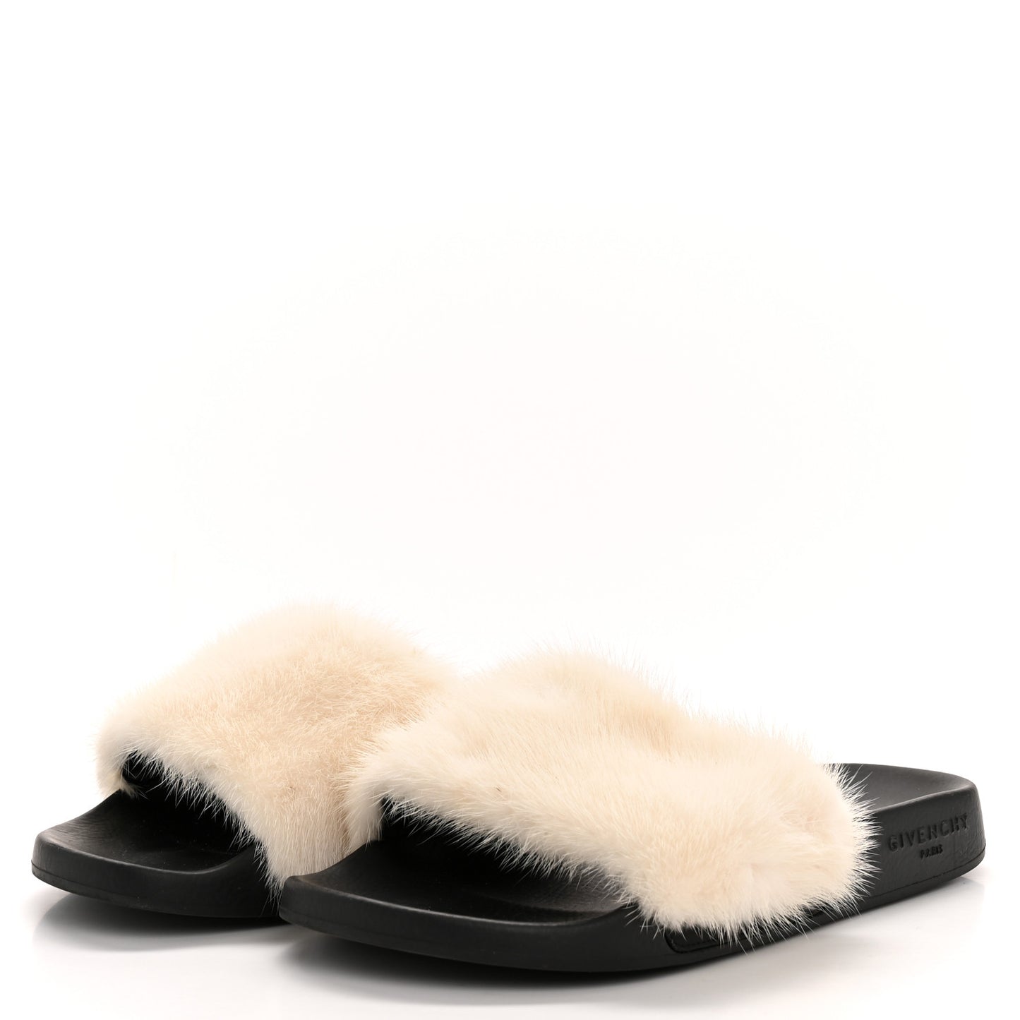 Mink Rubber Slide Sandals 39 White