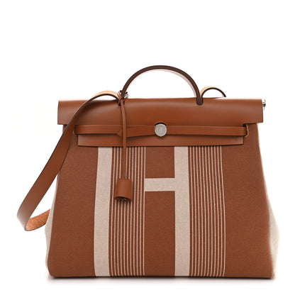 Hermes Vache Hunter Toile H Vibration Herbag Zip 39 MM Fauve Ecru Beige 3 of 11