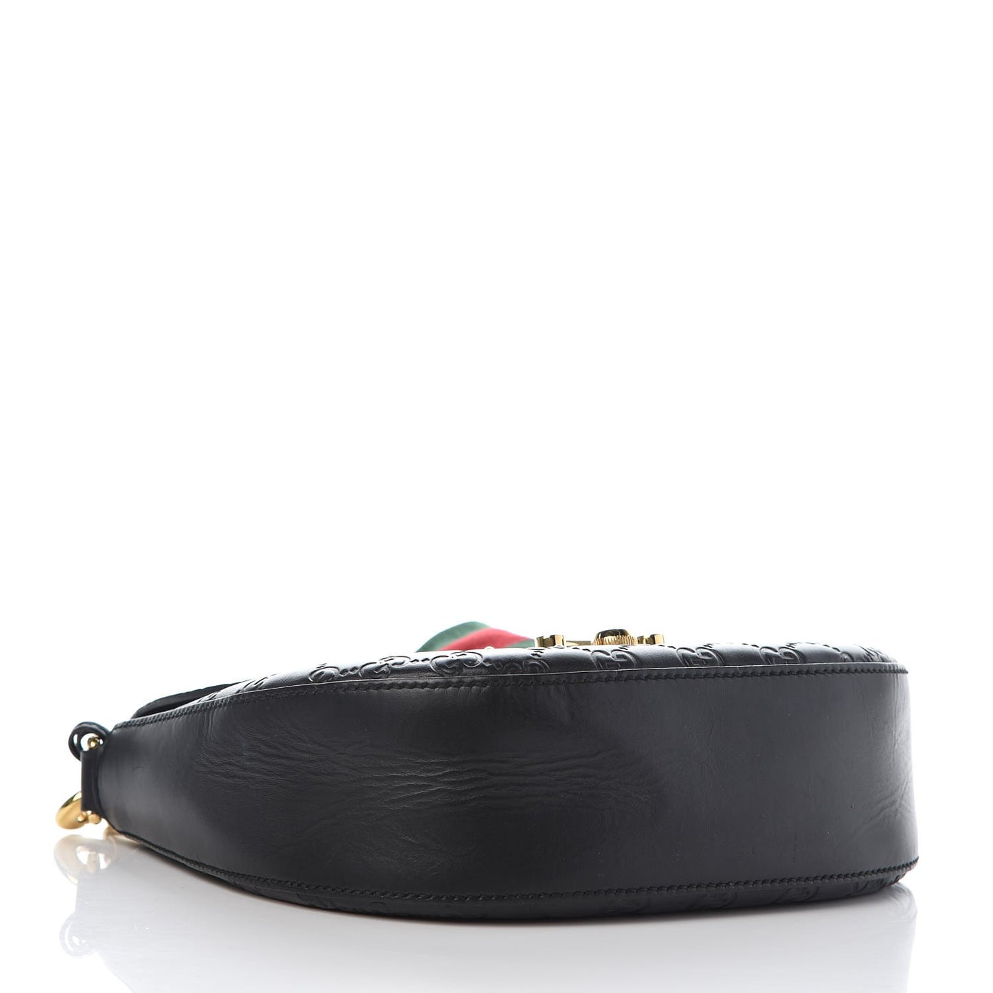 Guccissima Web Medium Padlock Messenger Shoulder Bag Black