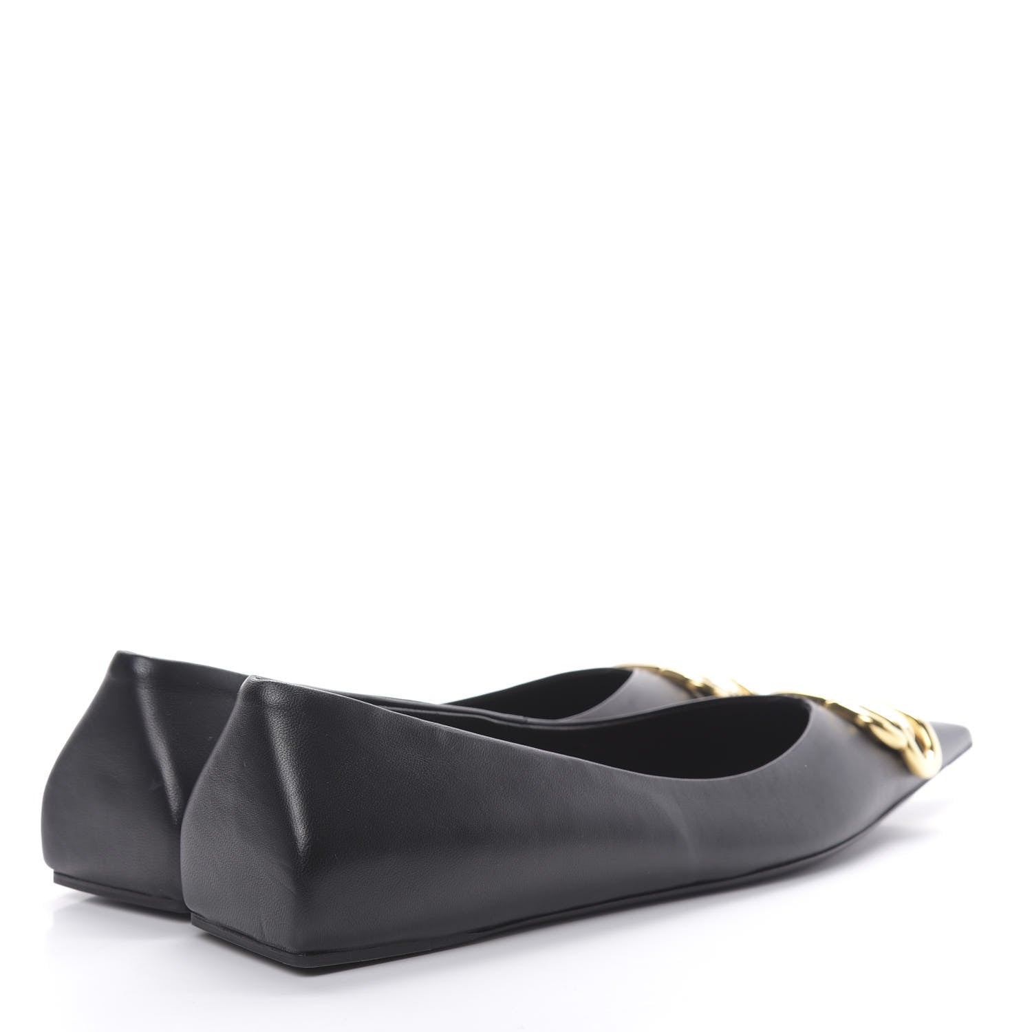 Balenciaga Calfskin BB Knife Pointy Toe Ballerina Flats 38 Black 4 of 12