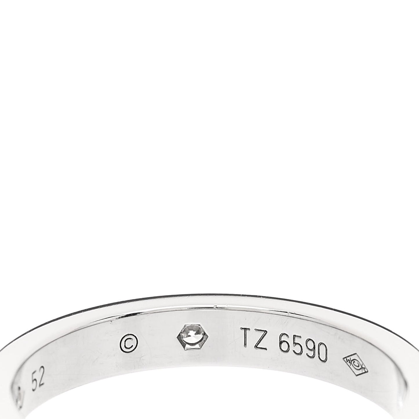 Platinum 2 Diamond 3mm C De Cartier Wedding Band Ring 52 6